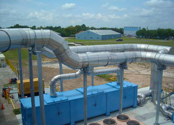 Stainless steel exhaust system at ExxonMobil's Friendswood, TX location